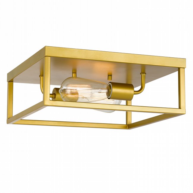 Concord 2-Light Brass Finish Flush Mount 12.75“ x12.75”x 5“