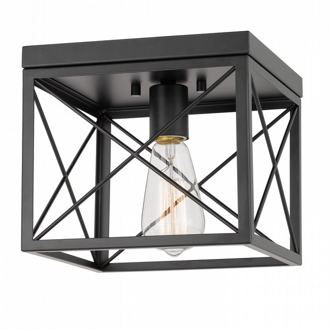 Mystic 1-Light Black Finish Flush Mount 9“ x9”x 8.13“