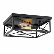 Mystic 2-Light Black Finish Flush Mount 13“ x13”x 5“