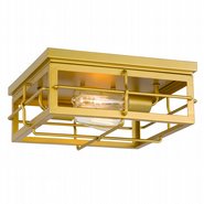 Hanford 2-Light Painted Brass Flush Mount 13.88“ x13.88”x 5.88“