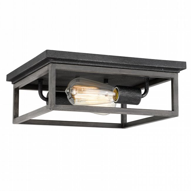 Weston  2-Light Guilded Iron Seaside oak Flush Mount 12.63“ x12.63”x 4.75“