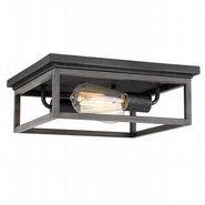 Weston  2-Light Guilded Iron Seaside oak Flush Mount 12.63“ x12.63”x 4.75“