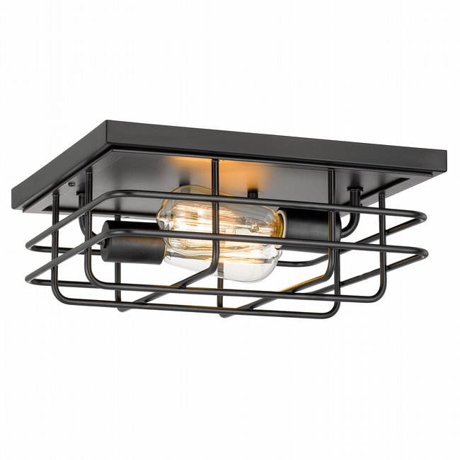 Attica 2-Light Black Finish Flush Mount 12.63“ x12.63”x 5“