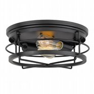 Westwood 2-Light Black Finish Flush Mount 13.88“ x13.88”x 5.87“