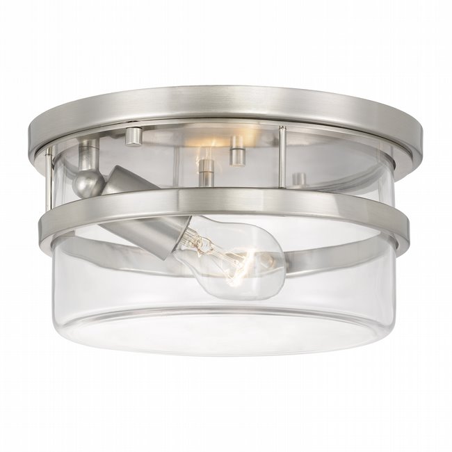 Kenmore 1-Light Brushed Nickel Finish Flush Mount 9.88“ x9.88”x 5“