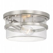 Kenmore 1-Light Brushed Nickel Finish Flush Mount 9.88“ x9.88”x 5“