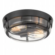 Martin 2-Light Black Finish Flush Mount 13“ x13”x 4.25“