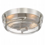 Martin 2-Light Brushed Nickel Finish Flush Mount 13“ x13”x 4.25“