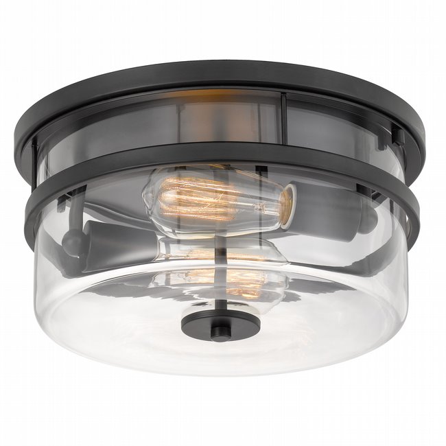 Kenmore 2-Light Black Finish Flush Mount 13“ x13”x 6.38“