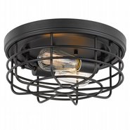 Emerson 2-Light Black Finish Flush Mount 13“ x13”x 5.5“