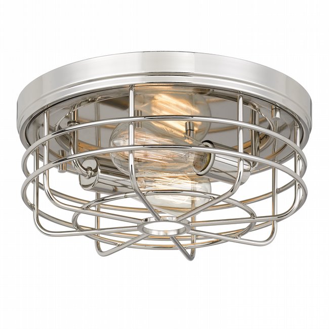 Emerson 2-Light Polished Nickel Finish Flush Mount 13“ x13”x 5.5“