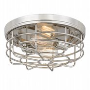 Emerson 2-Light Polished Nickel Finish Flush Mount 13“ x13”x 5.5“