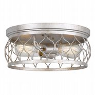 Devon 2-Light Antique silver Finish Flush Mount 13.38“ x13.38”x 5.5“