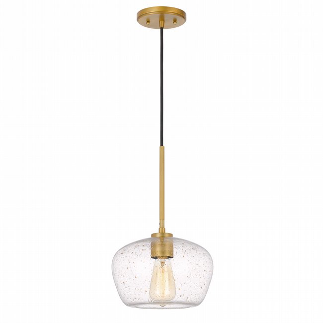Hive 1-Light Vintage brass Finish Gold Flakes Glass Pendant 10“ x10”x 15.5“