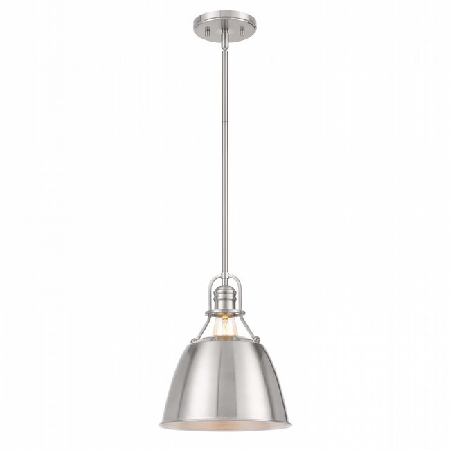 Helmut 1-Light Brushed Nickel Finish Pendant 10“ x10”x 12“