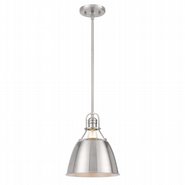 Helmut 1-Light Brushed Nickel Finish Pendant 10“ x10”x 12“