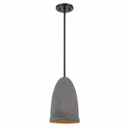 Remington 1-Light Black Finish Concrete Grey Shade Pendant 8“D x 12