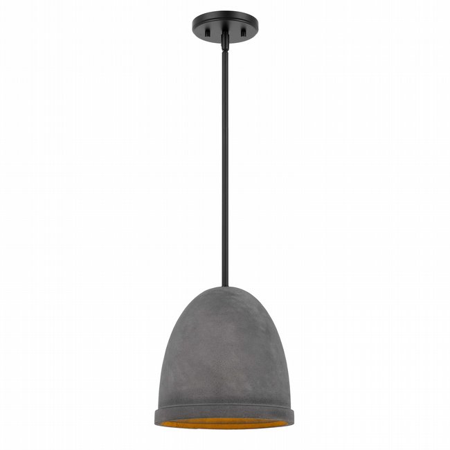 Remington 1-Light Black Finish Concrete Grey Shade Pendant 10D x 10H