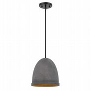 Remington 1-Light Black Finish Concrete Grey Shade Pendant 10