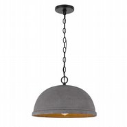 Remington 1-Light Black Finish Concrete Grey Shade Pendant 15.88