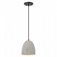 Remington 1-Light Black Finish Concrete Grey Shade Pendant 7.25