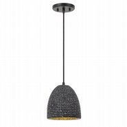 Remington 1-Light Black Finish Concrete Grey Shade Pendant 7.25
