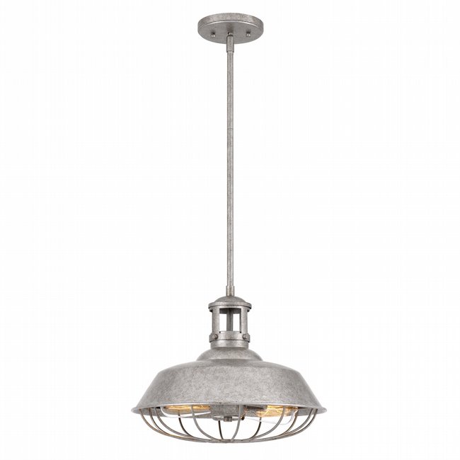 Wilbur 2-Light Galvanized Pendant 14“ x14”x 12“