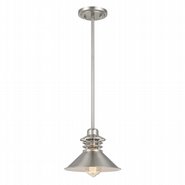 Robby 1-Light Brushed Nickel Finish Mini Pendant 9“ x9”x 6.63“