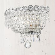 W23020C12 Empire 2 light Chrome Finish and Clear Crystal Wall Sconce