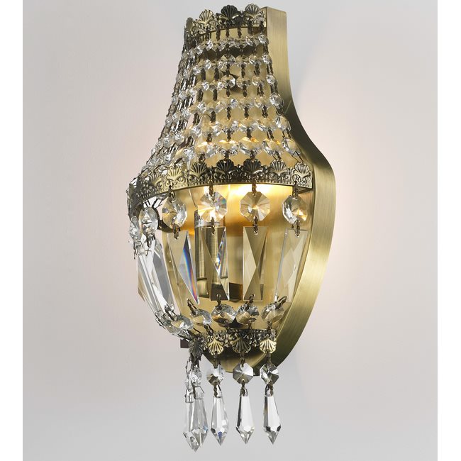 W23086AB6 Metropolitan 1 light Antique Bronze Finish with Clear Crystal Wall Sconce