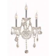 W23103C13-CL Provence 3 Light Chrome Finish and Clear Crystal Wall Sconce Light