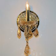 W23116C6-AM Lyre 1 Light Chrome Finish with Amber Crystal Wall Sconce