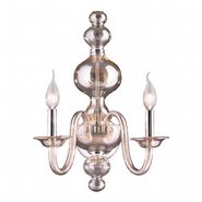W23170C15-GT Murano 2 Light Blown Glass in Golden Teak Finish Wall Sconce Light - Discontinued