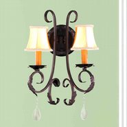 W23363F13 Abigail 2 Light Flemish Brass Finish and Clear Crystal Wall Sconce Light - Discontinued