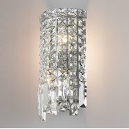 W23610C6 Cascade 2 Light Chrome Finish Crystal Wall Sconce Light