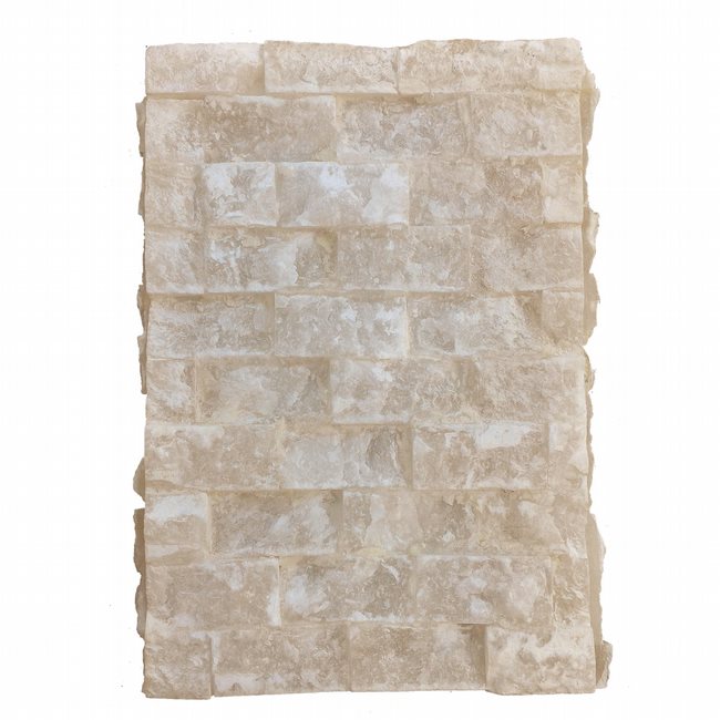W23812F8 Pompeii 1 Light Flemish Brass Finish Natural Quartz Stone Wall Sconce Light - Discontinued