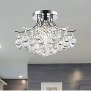W33015C16 Empire 3 light Chrome Finish with Clear Crystal Ceiling Light