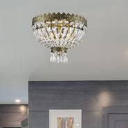 W33085B12 Metropolitan 3 light Antique Bronze Finish with Clear Crystal Ceiling Light