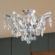 W33116C20-CL Maria Theresa 6 light Chrome Finish with Clear Crystal Ceiling Light
