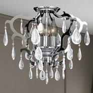 W33130C16 Henna 6 Light Chrome Finish and Clear Crystal Flush Mount Ceiling Light
