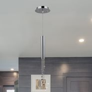 W33138C6-CL Metropolis 1 Light Chrome Finish LED Crystal Flush Mount Ceiling Light - Discontinued