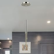W33138C6-GT Metropolis 1 light Chrome Finish and Golden Teak Crystal LED Flush Mount Ceiling Light - Discontinued
