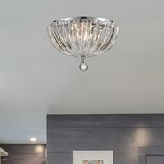 W33141C10-CL Mansfield 3 Light Chrome Finish Crystal Round Flush Mount