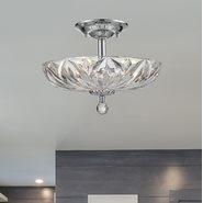 W33142C16-CL Mansfield 4 Light Chrome Finish Crystal Semi Flush Mount