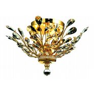 W33152G20 Aspen 4 Light Gold Finish Crystal Semi Flush Mount Ceiling Light