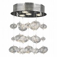 W33153C12 Effervescence 4 Light Chrome Finish and Clear Blown Glass Bubble Flush Mount Ceiling Light