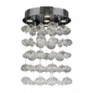 W33153C16 Effervescence 5 light Chrome Finish and Clear Blown Glass Bubble Flush Mount Ceiling Light