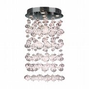 W33153C20-CL Effervescence 7 Light Flemish Brass Finish Crystal Flush Mount Ceiling Light