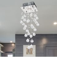W33259C8 Icicle 1 light Chrome Finish with Clear Crystal Ceiling Light