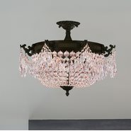W33354F24-CL Winchester 4 Lights Flemish Brass Finish with Clear Crystal Flush Mount